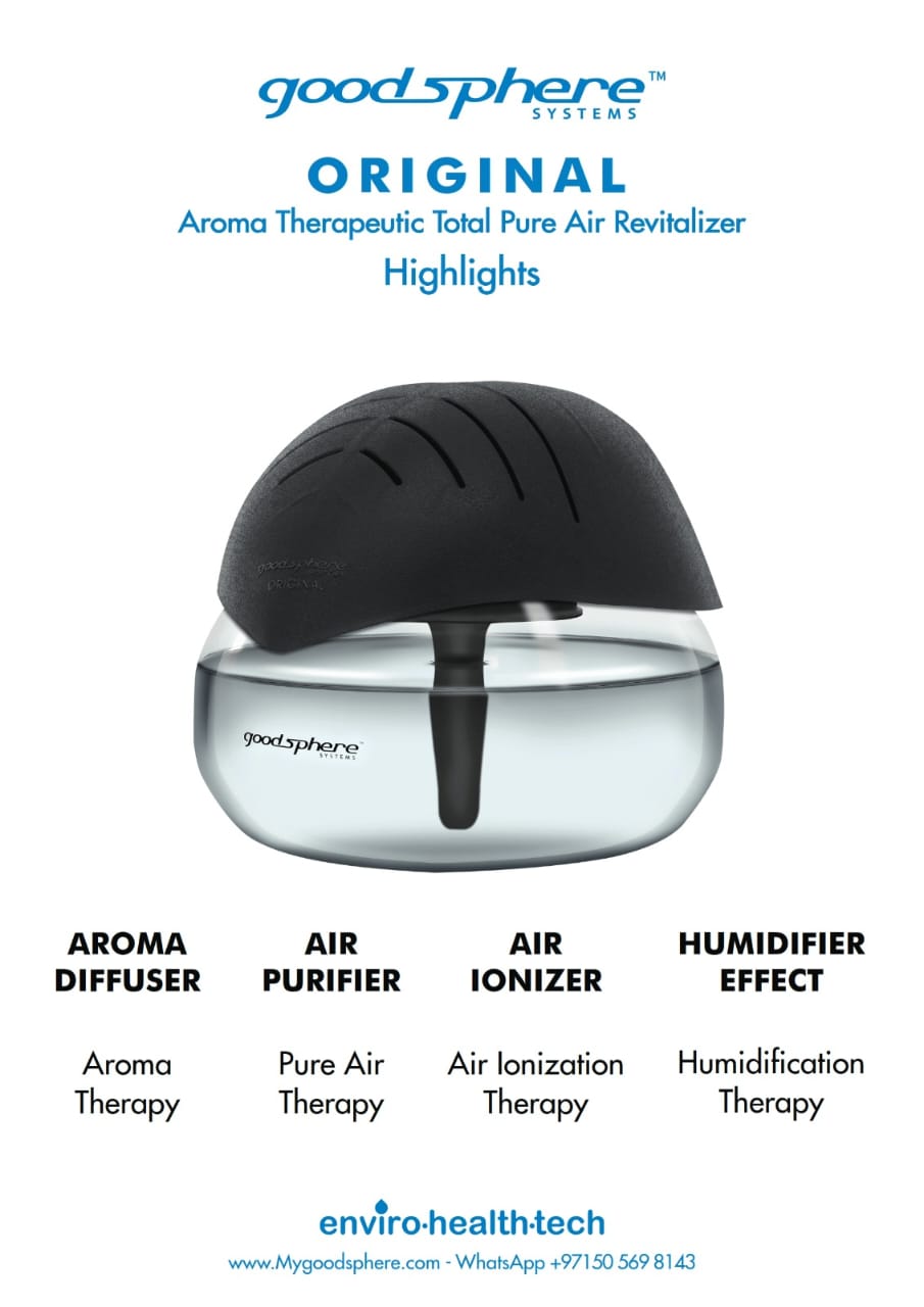 Goodsphere Original - Air Purifier + Aroma Diffuser + Ionizer + Humidifier Effect – Black