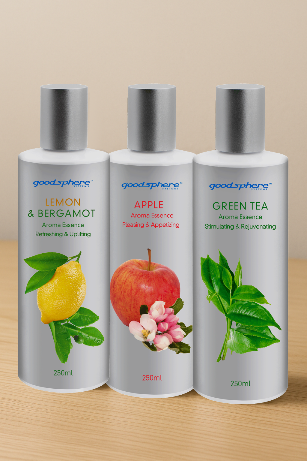 Mood Boost Essentials – Lemon & Bergamot + Apple + Green Tea (3 x 250ml)